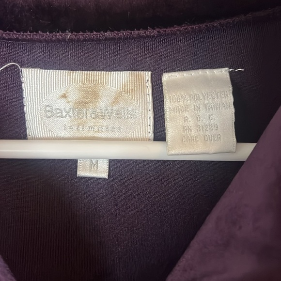 Vintage Velvet Baxter & Wells Intimates Deep Purple Housecoat Size M - Picture 5 of 9